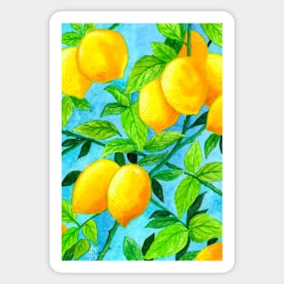 Summer lemons in watercolor Sticker